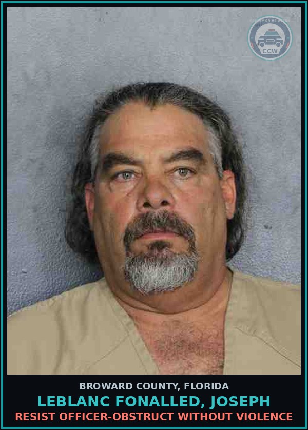 Booking mugshot of LEBLANC FONALLED, JOSEPH in Broward County