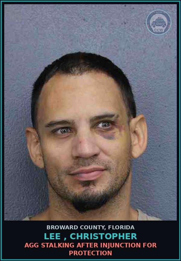 Booking mugshot of LEE , CHRISTOPHER in Broward County