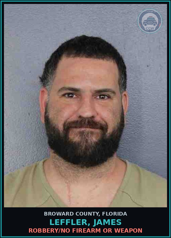 Booking mugshot of LEFFLER, JAMES in Broward County