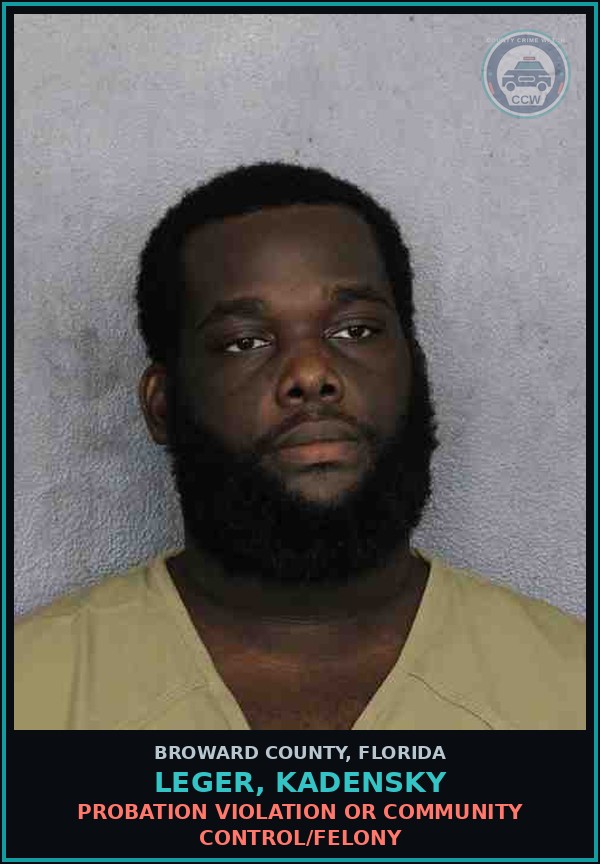Booking mugshot of LEGER, KADENSKY in Broward County