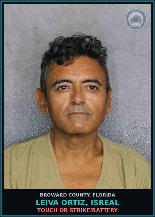 Booking mugshot of LEIVA ORTIZ, ISREAL in Broward County