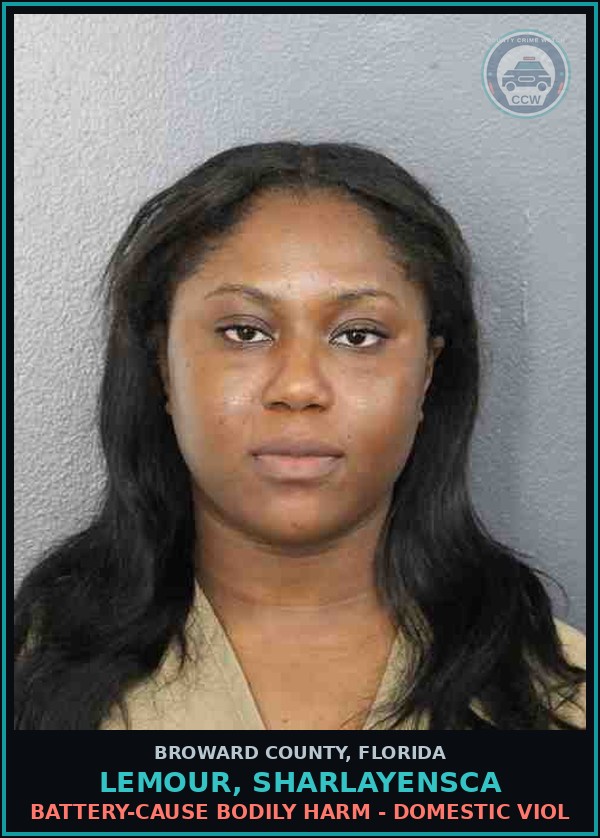 Booking mugshot of LEMOUR, SHARLAYENSCA in Broward County