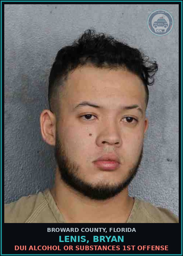 Booking mugshot of LENIS, BRYAN in Broward County