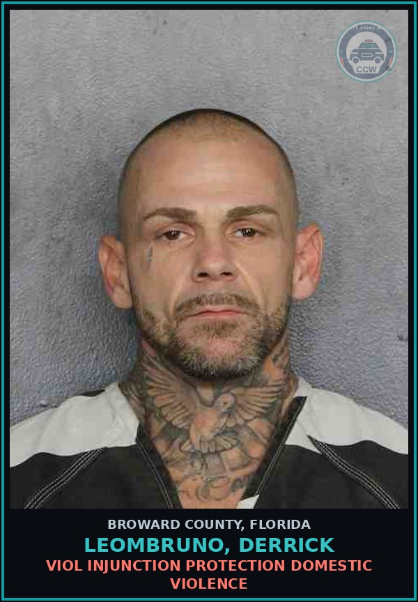 Booking mugshot of LEOMBRUNO, DERRICK in Broward County