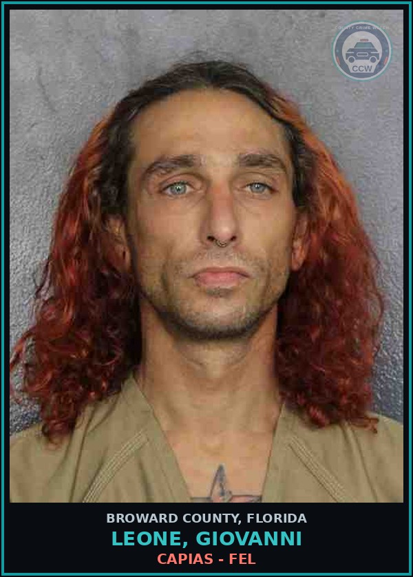 Booking mugshot of LEONE, GIOVANNI in Broward County