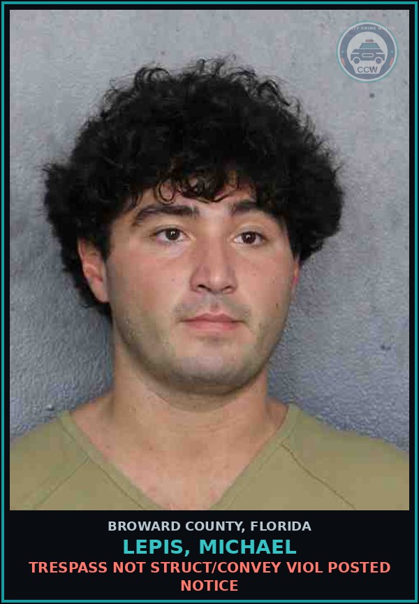 Booking mugshot of LEPIS, MICHAEL in Broward County