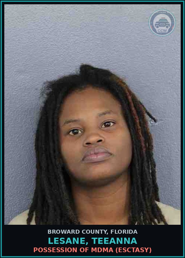 Booking mugshot of LESANE, TEEANNA in Broward County