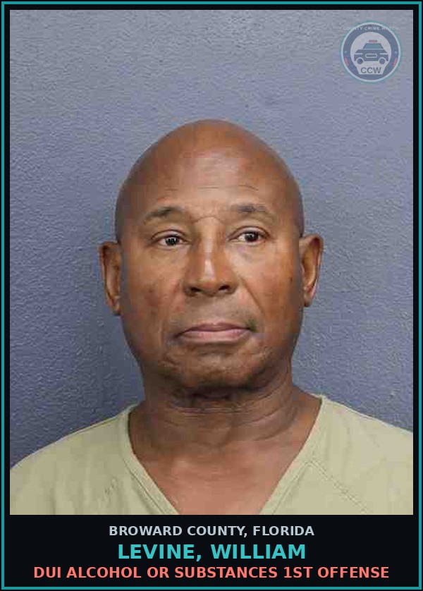 Booking mugshot of LEVINE, WILLIAM in Broward County