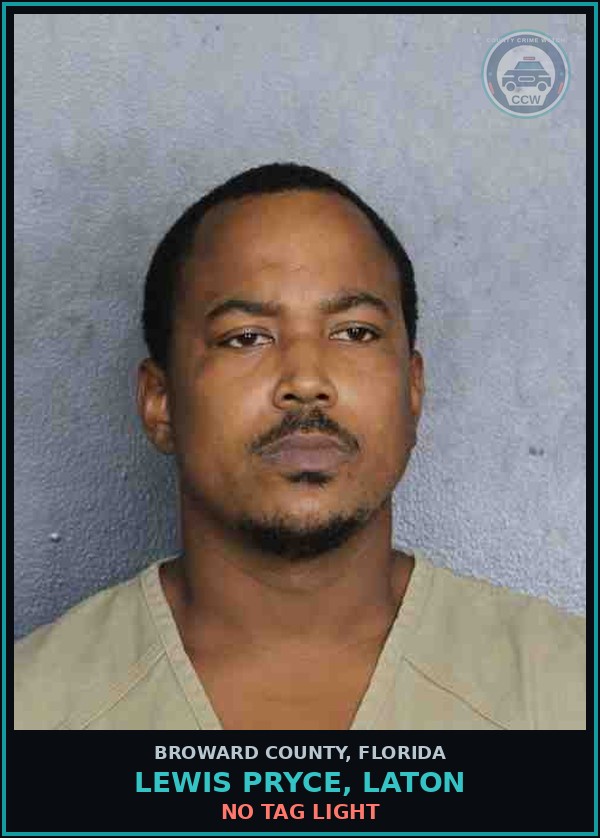 Booking mugshot of LEWIS PRYCE, LATON in Broward County