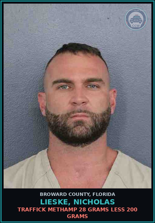 Booking mugshot of LIESKE, NICHOLAS in Broward County