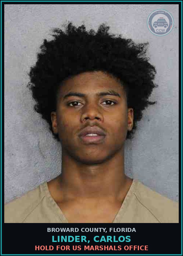 Booking mugshot of LINDER, CARLOS in Broward County