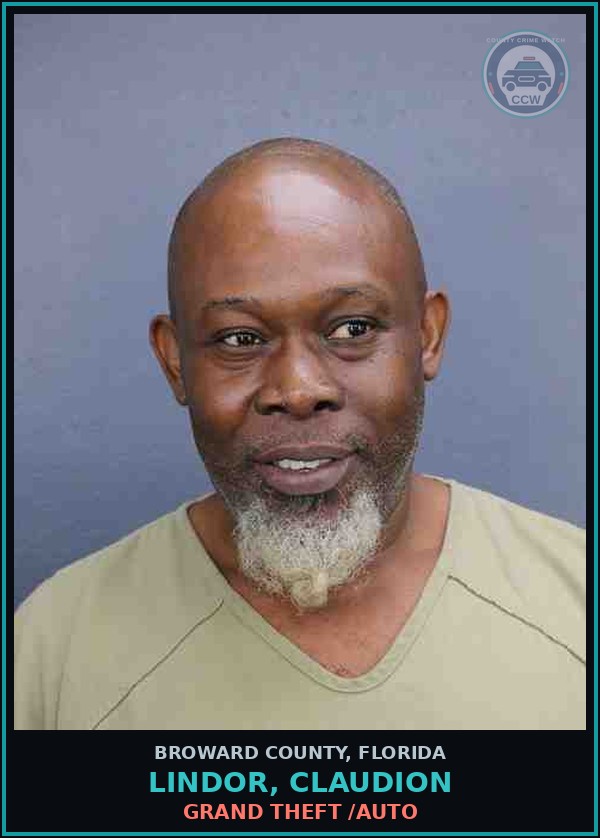 Booking mugshot of LINDOR, CLAUDION in Broward County
