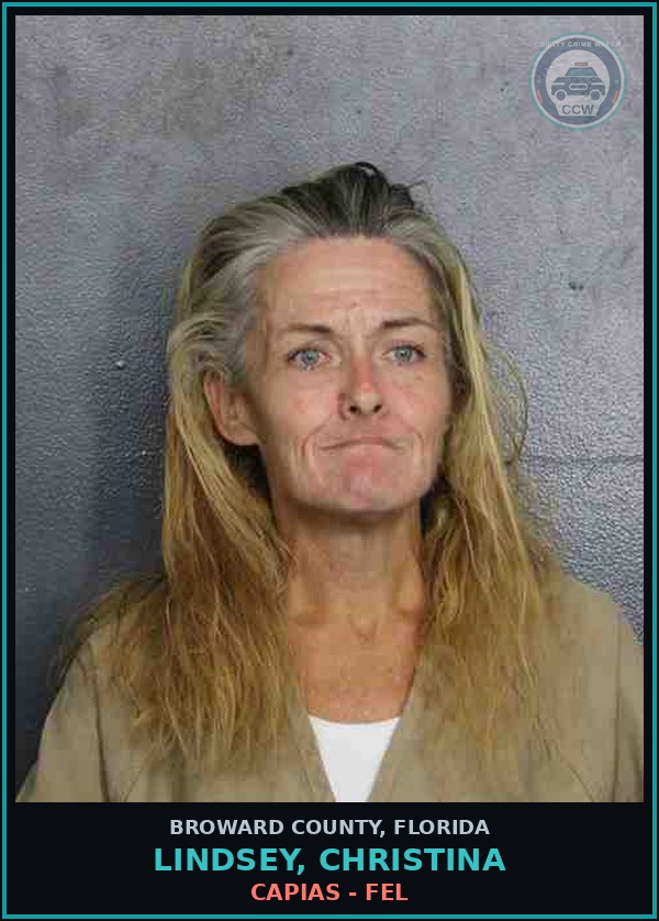 Booking mugshot of LINDSEY, CHRISTINA in Broward County