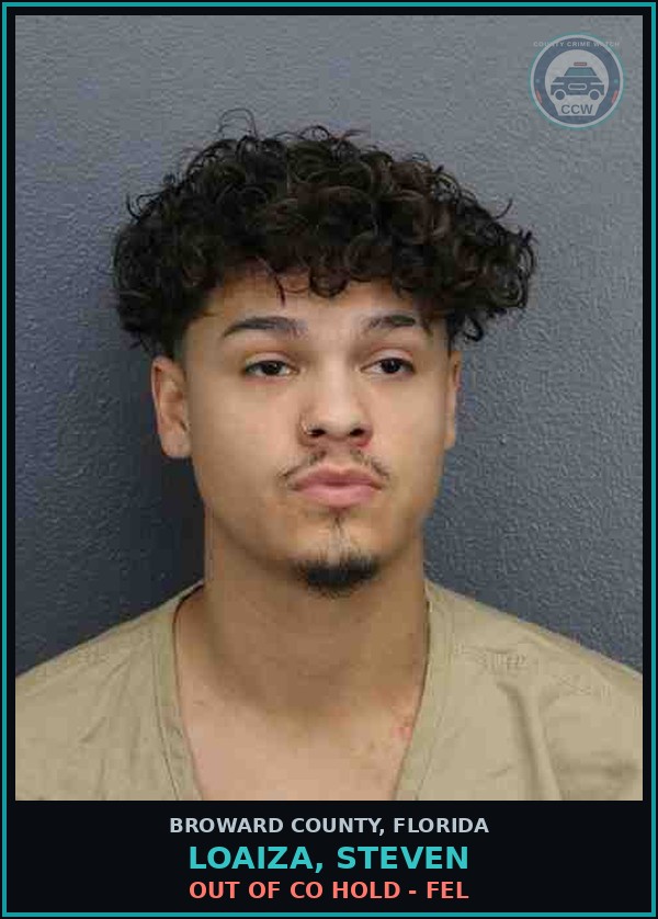 Booking mugshot of LOAIZA, STEVEN in Broward County