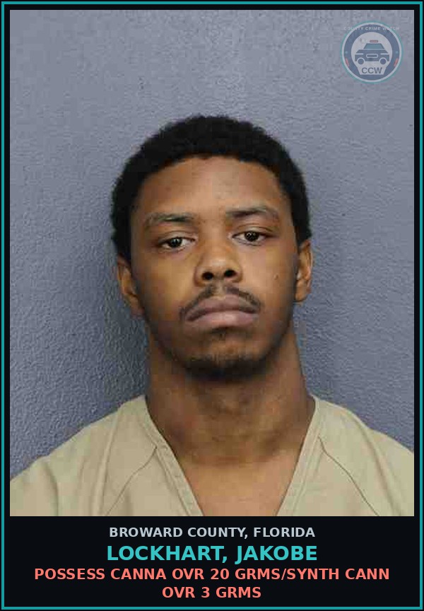 Booking mugshot of LOCKHART, JAKOBE in Broward County