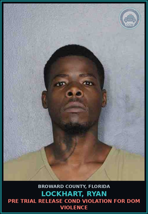 Booking mugshot of LOCKHART, RYAN in Broward County