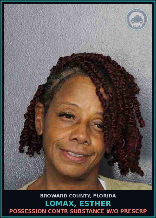 Booking mugshot of LOMAX, ESTHER in Broward County