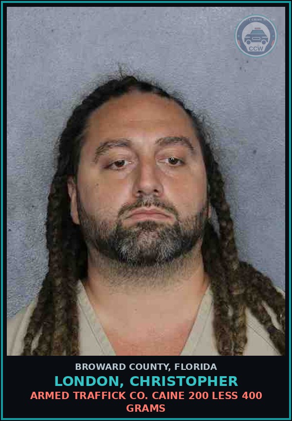 Booking mugshot of LONDON, CHRISTOPHER in Broward County