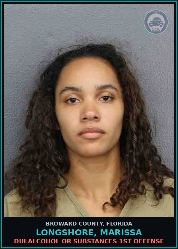 Booking mugshot of LONGSHORE, MARISSA in Broward County