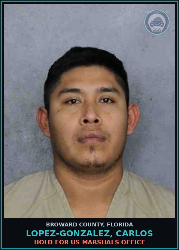 Booking mugshot of LOPEZ-GONZALEZ, CARLOS in Broward County