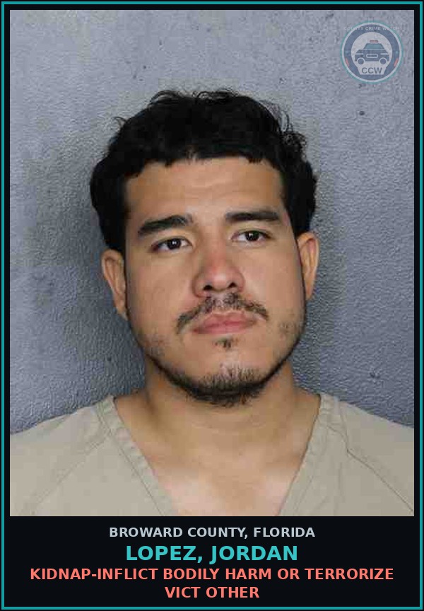 Booking mugshot of LOPEZ, JORDAN in Broward County