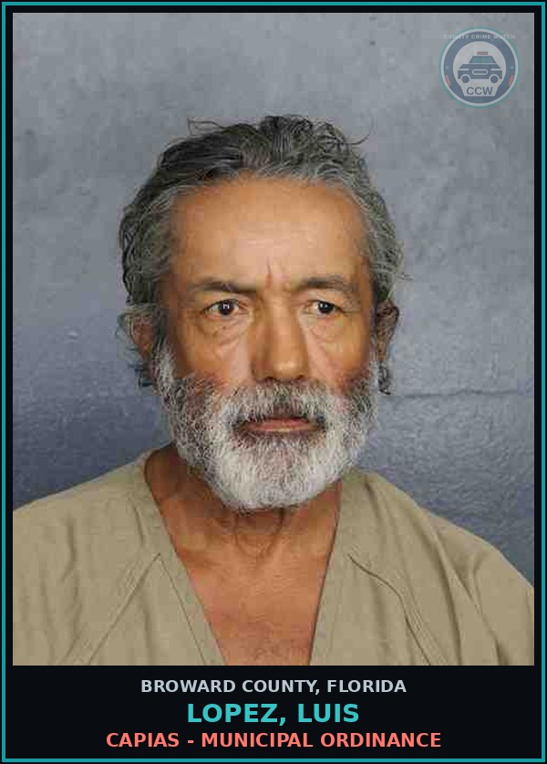 Booking mugshot of LOPEZ, LUIS in Broward County