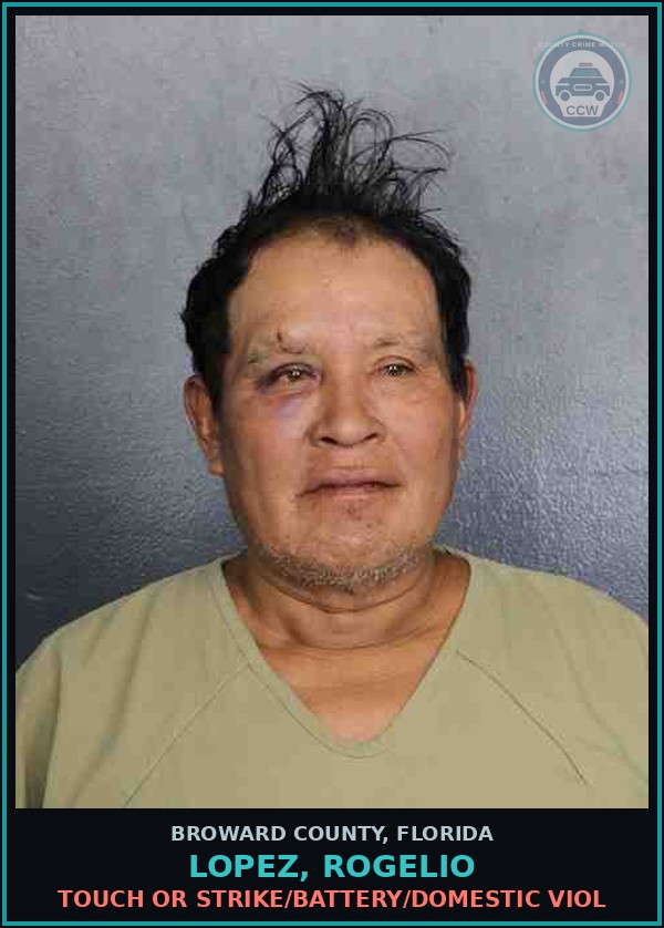 Booking mugshot of LOPEZ, ROGELIO in Broward County
