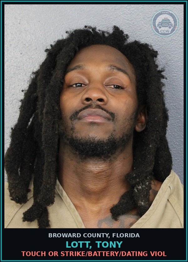 Booking mugshot of LOTT, TONY in Broward County