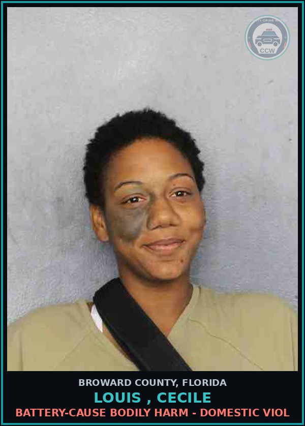 Booking mugshot of LOUIS , CECILE in Broward County
