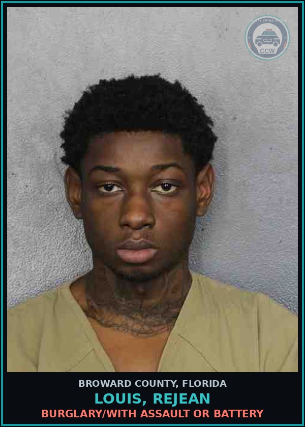 Booking mugshot of LOUIS, REJEAN in Broward County