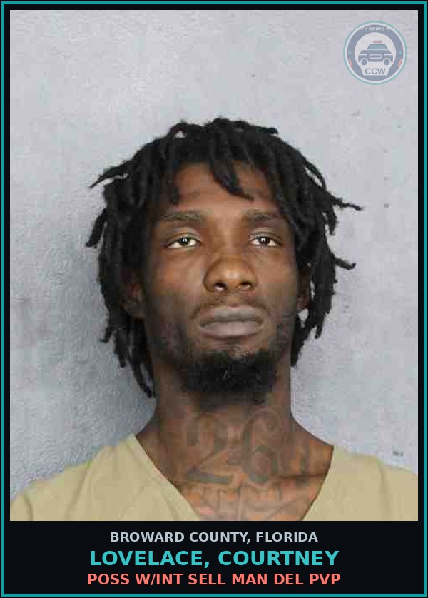 Booking mugshot of LOVELACE, COURTNEY in Broward County