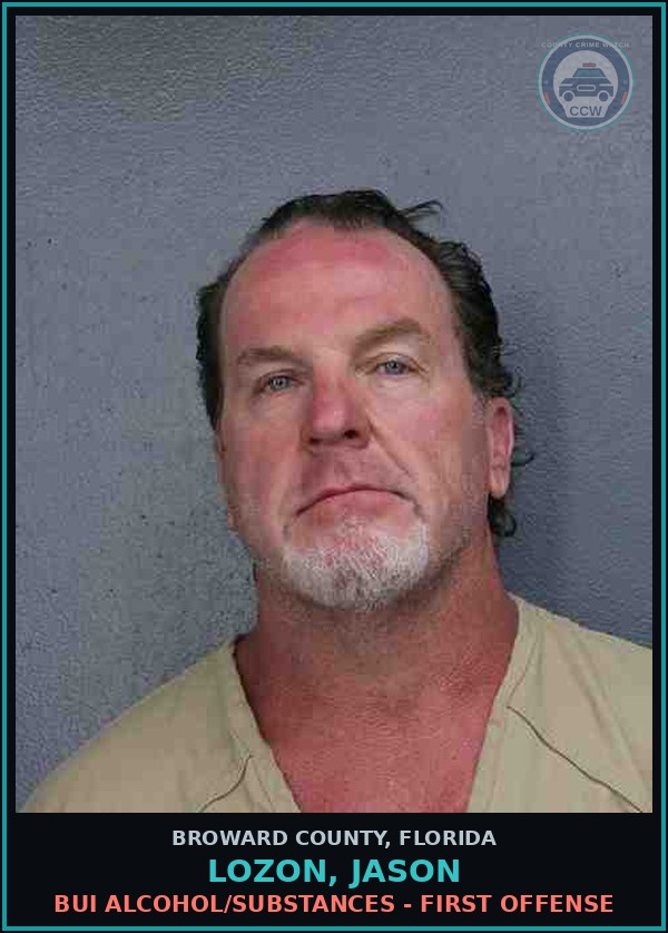 Booking mugshot of LOZON, JASON in Broward County