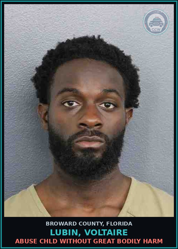 Booking mugshot of LUBIN, VOLTAIRE in Broward County