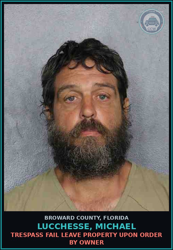 Booking mugshot of LUCCHESSE, MICHAEL in Broward County