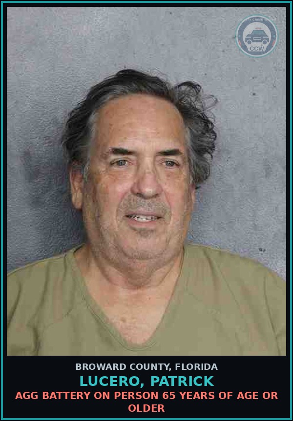 Booking mugshot of LUCERO, PATRICK in Broward County