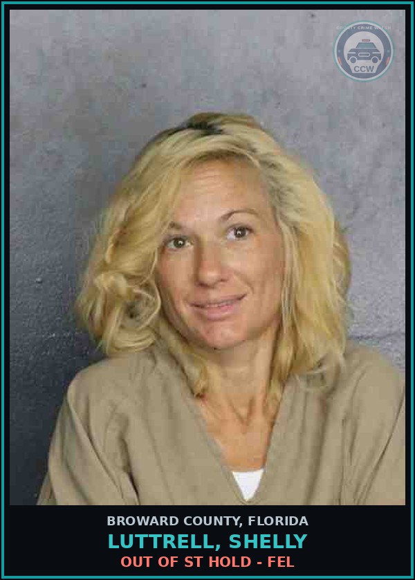 Booking mugshot of LUTTRELL, SHELLY in Broward County