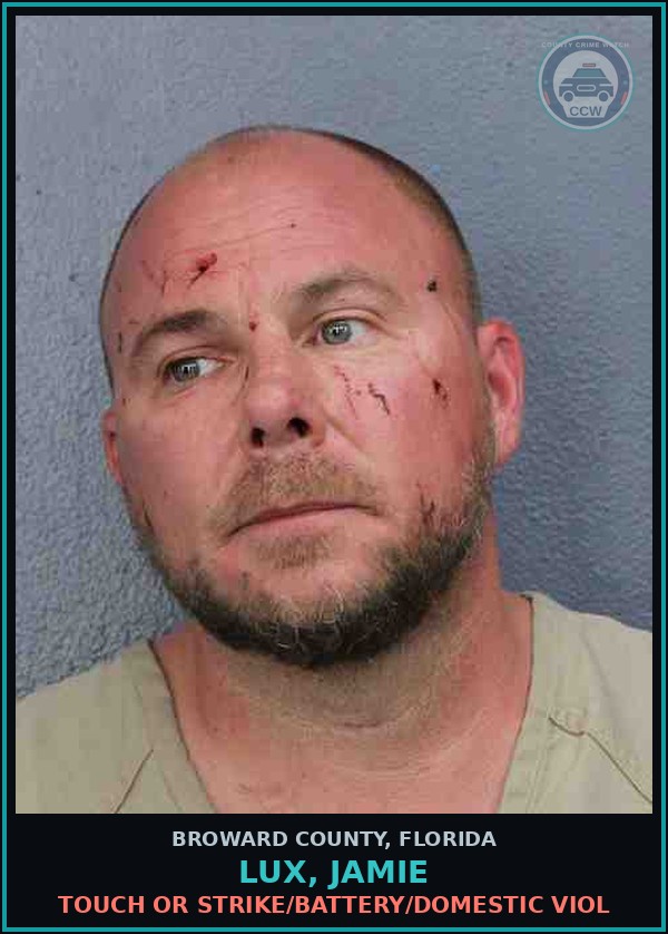 Booking mugshot of LUX, JAMIE in Broward County