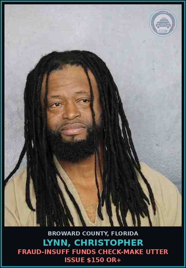 Booking mugshot of LYNN, CHRISTOPHER in Broward County