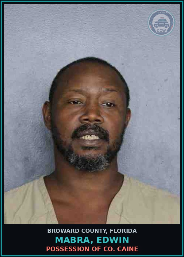 Booking mugshot of MABRA, EDWIN in Broward County