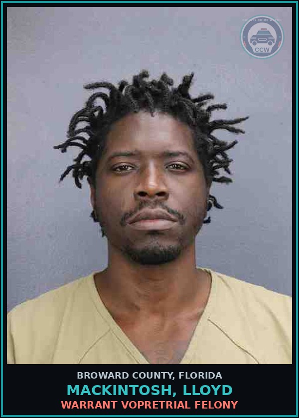 Booking mugshot of MACKINTOSH, LLOYD in Broward County