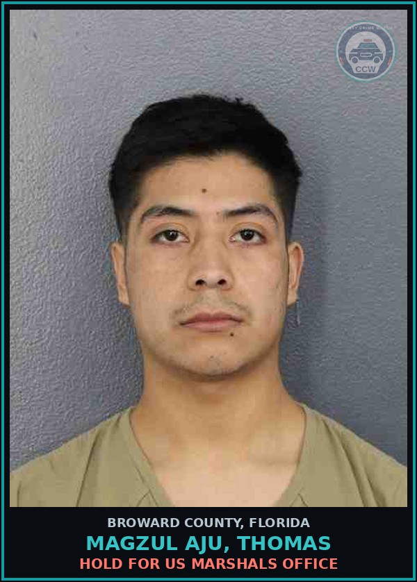 Booking mugshot of MAGZUL AJU, THOMAS in Broward County