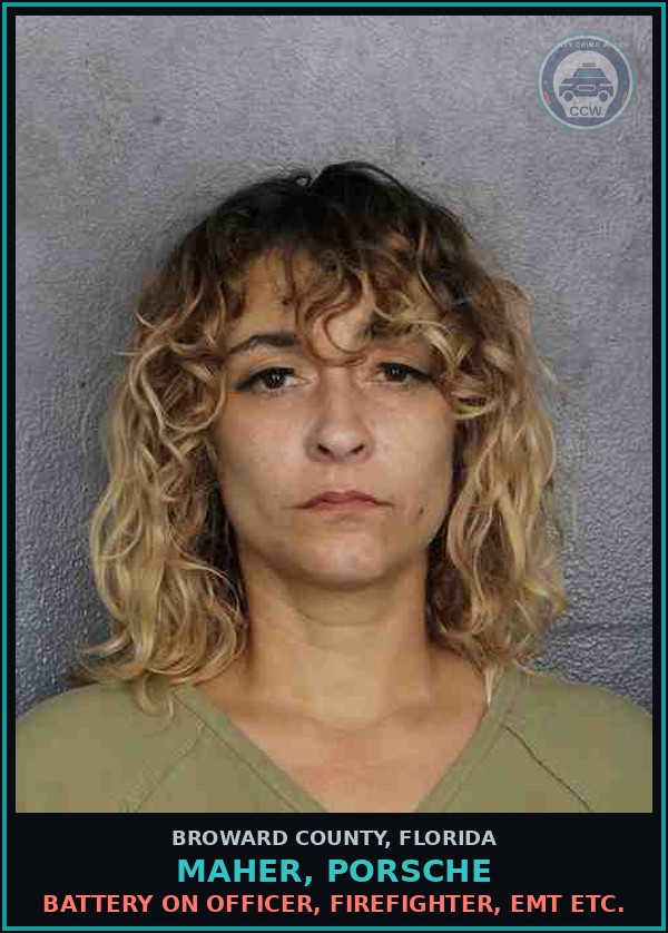 Booking mugshot of MAHER, PORSCHE in Broward County