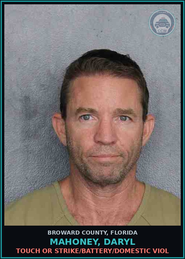 Booking mugshot of MAHONEY, DARYL in Broward County