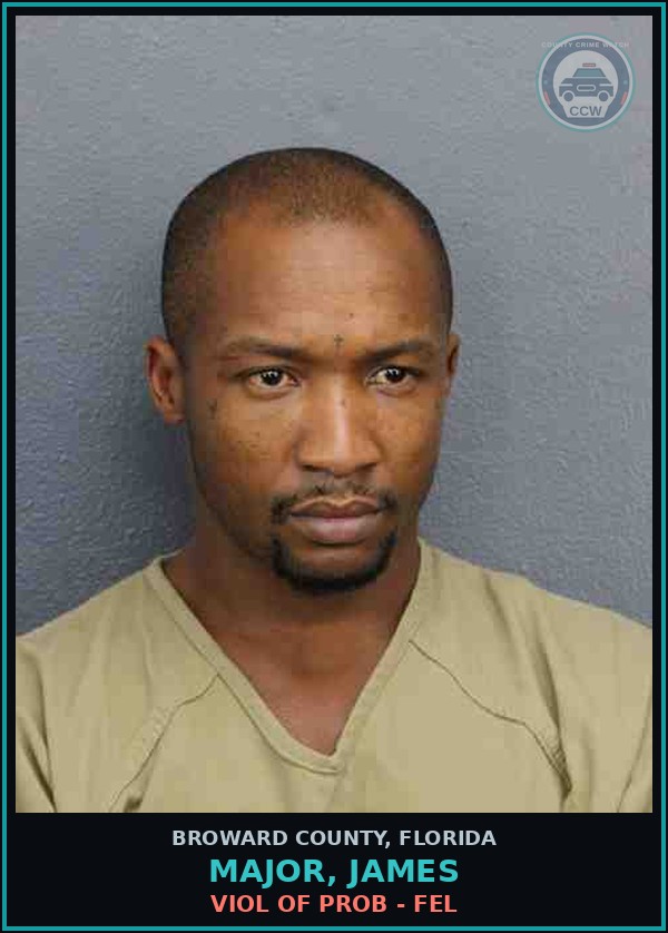 Booking mugshot of MAJOR, JAMES in Broward County