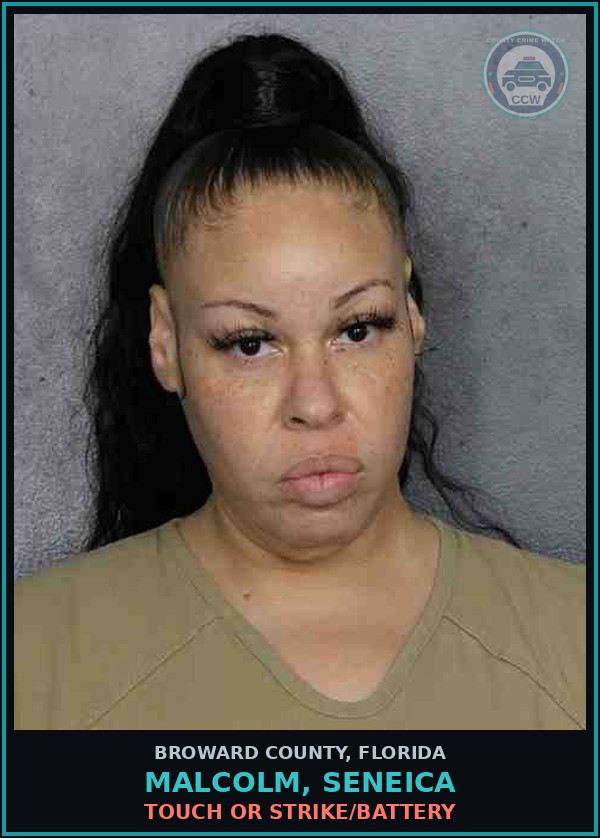 Booking mugshot of MALCOLM, SENEICA in Broward County