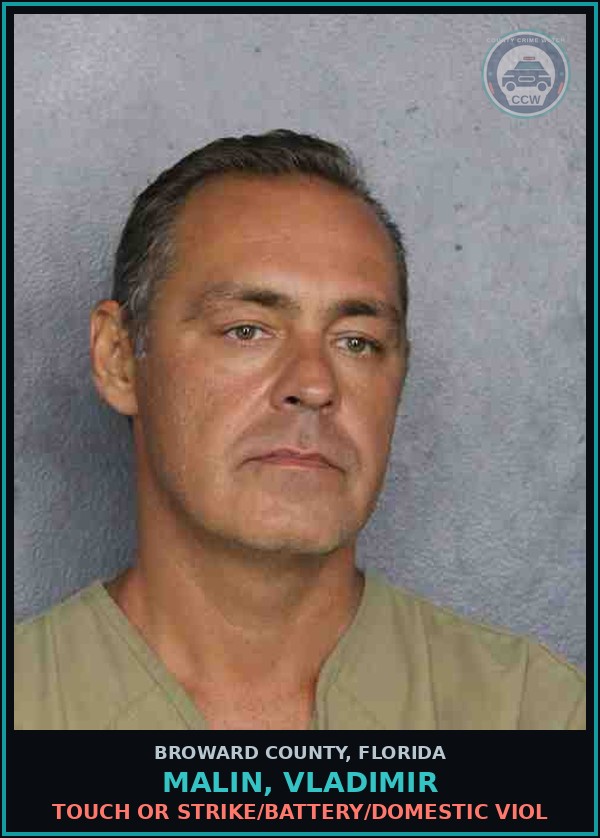 Booking mugshot of MALIN, VLADIMIR in Broward County
