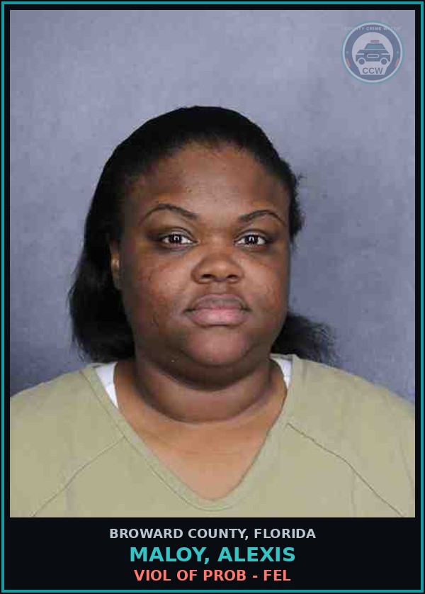 Booking mugshot of MALOY, ALEXIS in Broward County
