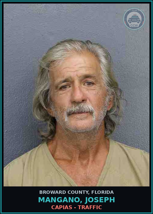 Booking mugshot of MANGANO, JOSEPH in Broward County