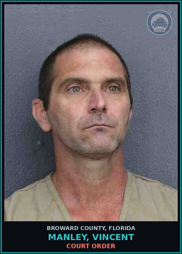 Booking mugshot of MANLEY, VINCENT in Broward County