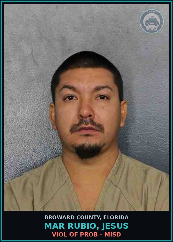 Booking mugshot of MAR RUBIO, JESUS in Broward County